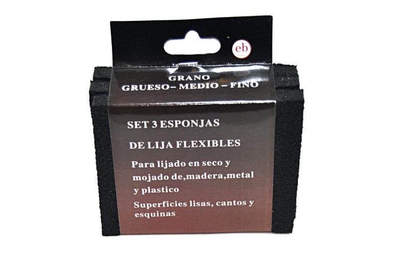 Set de 3 esponjas de lija flexible