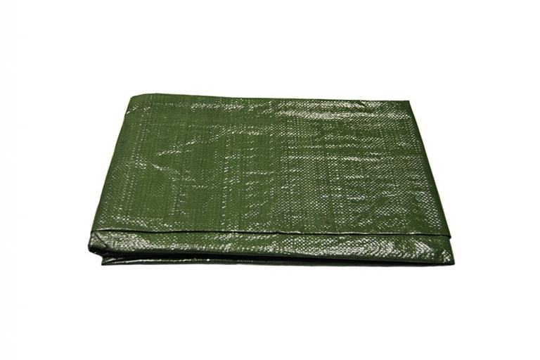 Lona de protección T-120 verde, impermeable con anillas y bordes reforzados